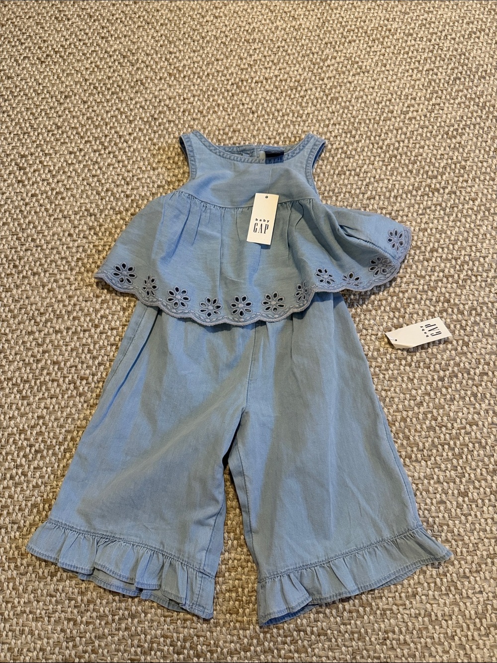 Baby gap 6-12m tank top denim color set